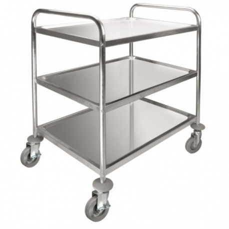 Carro de serviço destacável 3 bandejas 80 cm 80 cm