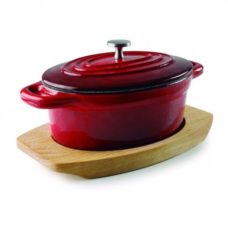 CACEROLA OVAL CON TAPA MAGMA RED DE LACOR 13x10 CM