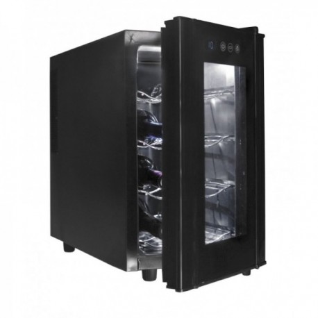 Armario refrigerador eléctrico negro 23L de 8 botellas.