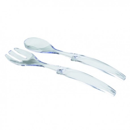TENEDOR+CUCHARA ENSALADA ACRÍLICOS DE LACOR 30 CM