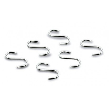 Conjunto de 6 ganchos aço inoxidável 18/10.