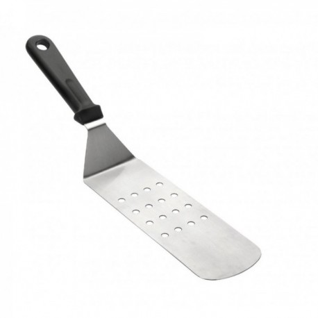 Espátula lisa mango solido inox. (perforada)