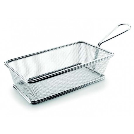 Cesta retangular para servir em uma mesa.