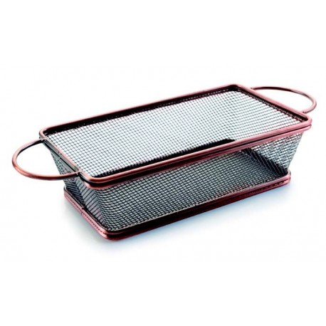 Cesta com alças para servir porções sobre a mesa.