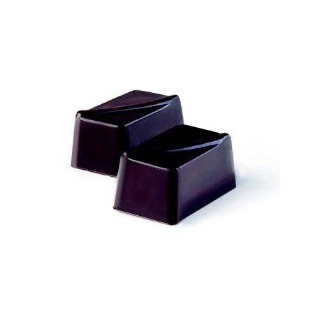 Molde de chocolate retangular com detalhes de design.