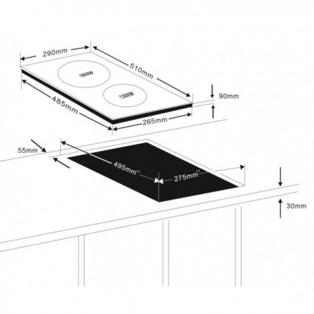PLACA INDUCCIÓN PORTÁTIL DOBLE 3100W DE LACOR