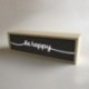Caja de Luz Decorativa en madera y Negro con mensaje "be happy" de 32x9,5cm (fondo 9,5cm)