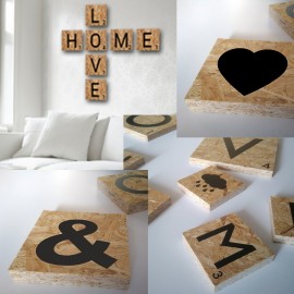 Letras de Decoração de Madeira. Letras de Scrabble