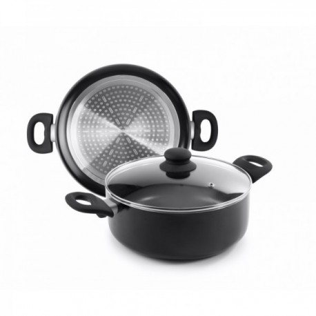 Panela de 28cm com tampa de vidro