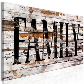 Quadro - Wooden Board: Family (1 Part) Narrow