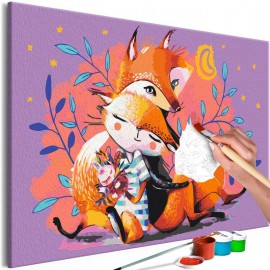 Cuadro para colorear - Fox Family