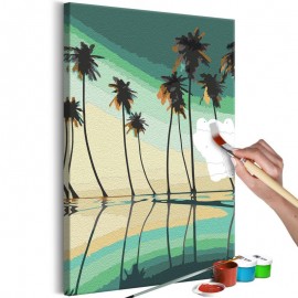 Cuadro para colorear - Turquoise Palm Trees