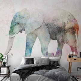 Papel de parede autocolante - Painted Elephant