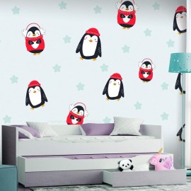 Papel de parede autocolante - Brawling Penguins