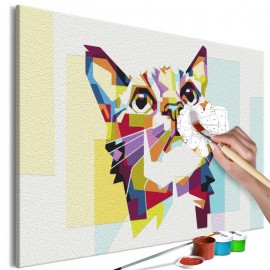 Quadro pintado por você - Cat and Figures