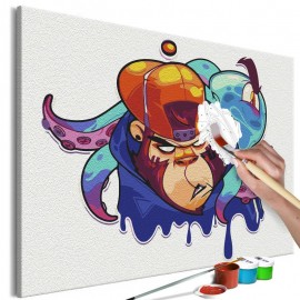 Cuadro para colorear - Monkey Graffiti
