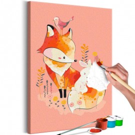 Quadro pintado por você - Fox and Rabbit