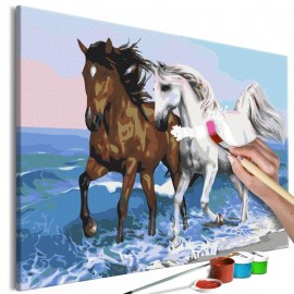 Quadro pintado por você - Horses at the Seaside