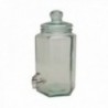 TARRO 39 CM. 6,5 L. HEXAGONAL C/TAPA VIDRIO/GRIFO