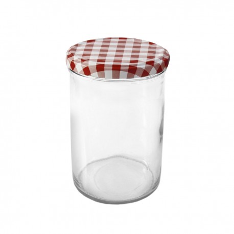 TARRO 44 CLS. CON TAPA 82 MM. VICHY ROJO