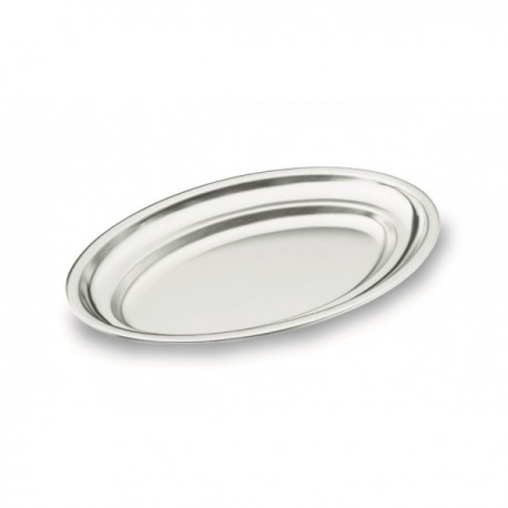 FUENTE OVAL PULIDO SATINADO INOXIDABLE 18/10 DE LACOR 30 CM