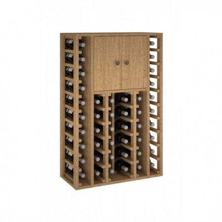 MADEIRA CARVALHO BOTELLERO COM PORTAS PARA 46 garrafas cor pinheiro escuro GODELLO