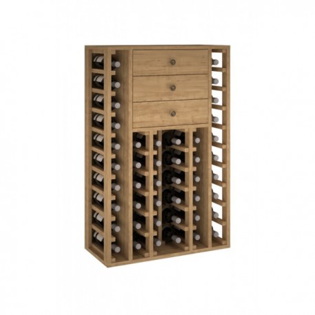 MADEIRA DE PINHEIRO BOTELLERO para 46 garrafas + acessórios de pinheiro preto GODELLO