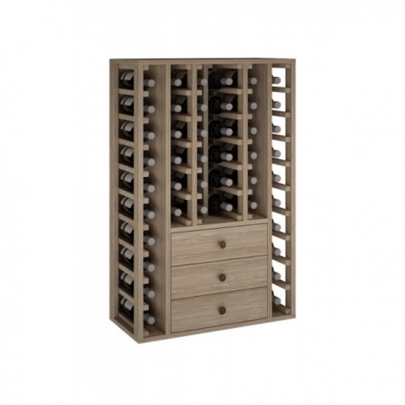 BOTELLERO DE MADERA DE PINO para 46 Botellas color Roble Natural GODELLO