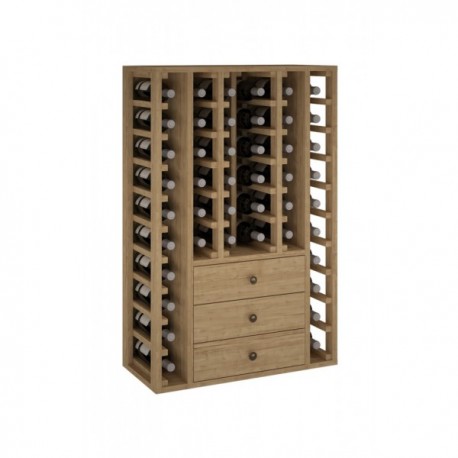 BOTELLERO DE MADERA DE PINO para 46 Botellas color Pino oscuro GODELLO