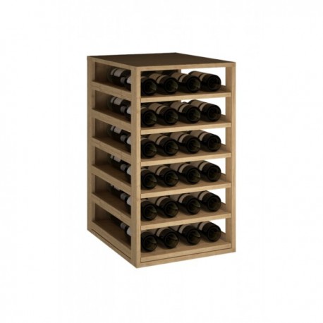 BOTELLERO MADERA DE PINO, BALDAS EXTRAIBLES para 42 Botellas color Pino oscuro GODELLO
