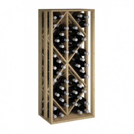 BOTELLERO MADERA DE ROBLE CON ROMBOS para 48 Botellas color Pino Negro GODELLO