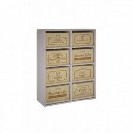 BOTELLERO DE MADERA DE PINO PARA CAJAS DE 6 BOTELLAS para 8 cajas/48 botellas color Pino Blanco GODELLO