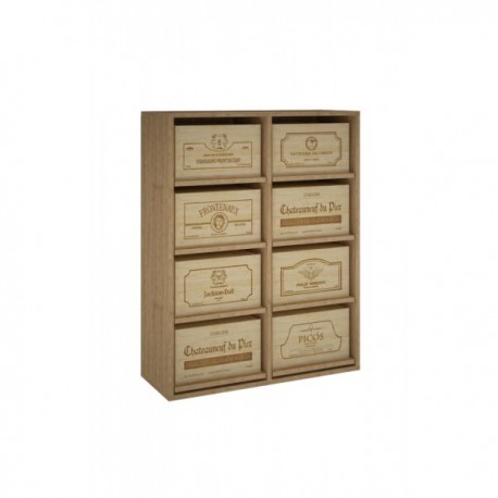 BOTELLERO DE MADERA DE PINO PARA CAJAS DE 6 BOTELLAS para 8 cajas/48 botellas color Pino oscuro GODELLO