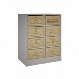 BOTELLERO DE MADERA DE ROBLE, GRAN TAMAÑO PARA CAJAS para 12 cajas color Pino Blanco GODELLO