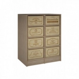 BOTELLERO DE MADERA DE ROBLE, GRAN TAMAÑO PARA CAJAS para 12 cajas color Roble Natural GODELLO