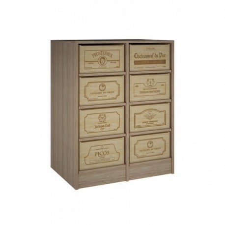 OAK WOOD BOTELLERO, TAMANHO GRANDE PARA CAIXAS PARA 12 caixas cor Natural Carvalho GODELLO
