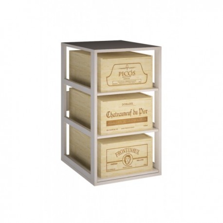 MUEBLES PARA 3 CAJAS DE 12 BOTELLAS para 3 cajas de 12 botellas color Pino Blanco GODELLO