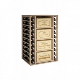 BOTELLERO DE MADERA DE PINO PARA BOTELLAS Y CAJAS para Total 68 botellas color Roble Natural GODELLO