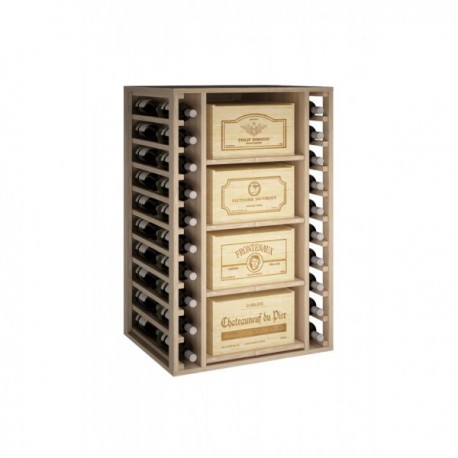 BOTELLERO DE MADERA DE PINO PARA BOTELLAS Y CAJAS para Total 68 botellas color Roble Natural GODELLO