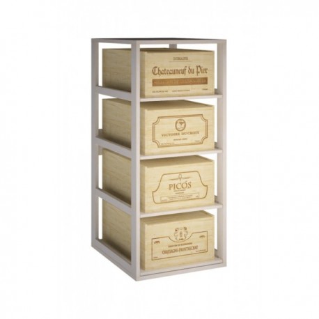 MÓVEIS PARA CAIXAS DE 12 GARRAFAS PARA 4 Caixas cor Pinheiro Branco GODELLO