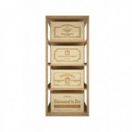 MUEBLE PARA CAJAS DE 12 BOTELLAS para 4 Cajas color Pino oscuro GODELLO