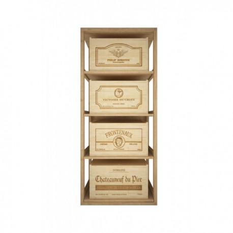 MUEBLE PARA CAJAS DE 12 BOTELLAS para 4 Cajas color Pino oscuro GODELLO