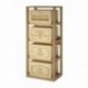 MUEBLE MADERA DE PINO PARA CAJAS DE VINO DE 6 BOTELLAS para 4 Cajas color Pino Roble claro GODELLO