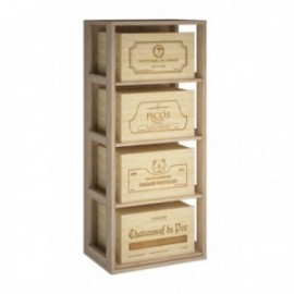 MÓVEIS PINO WOOD PARA CAIXAS DE VINHO DE 6 GARRAFAS PARA 4 CAIXAS DE CARVALHO NATURAL GODELLO