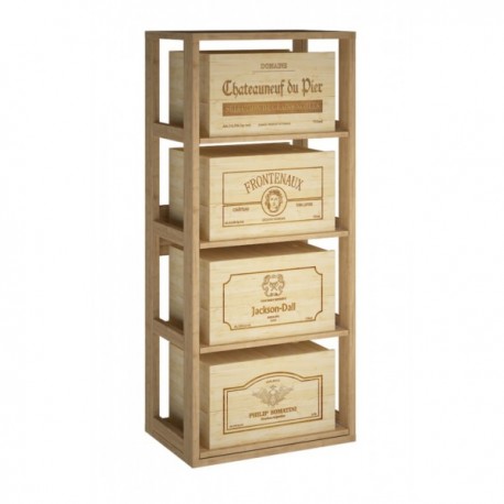 MÓVEIS PINO WOOD PARA CAIXAS DE VINHO DE 6 GARRAFAS PARA 4 CAIXAS DE PINHEIRO ESCURO GODELLO