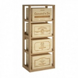 MÓVEIS PINO WOOD PARA CAIXAS DE VINHO DE 6 GARRAFAS PARA 4 CAIXAS DE PINHEIRO PRETO GODELLO