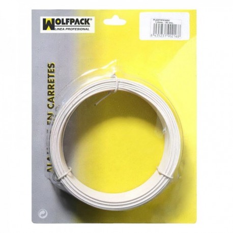 1,2 mm de fio plastificado. Branco (role 50 metros)