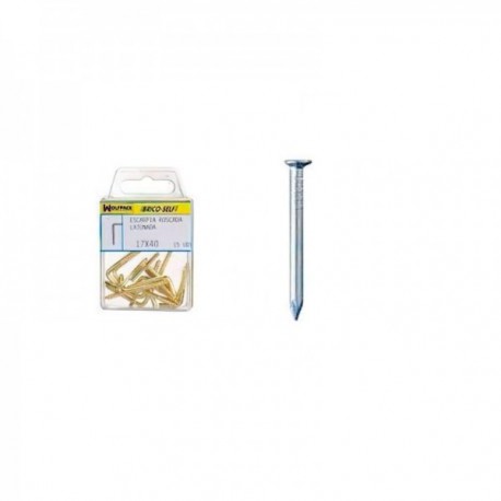 Punta Acero Cabeza Plana Zincada 2,20x25 mm. 40 unidades