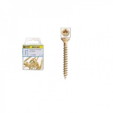 Tornillo Cabeza Plana Pozidriv Bicromatado 3,0x30 mm. 24 unidades