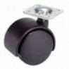 Rueda Domestica Nylon Negro Placa 40 mm.